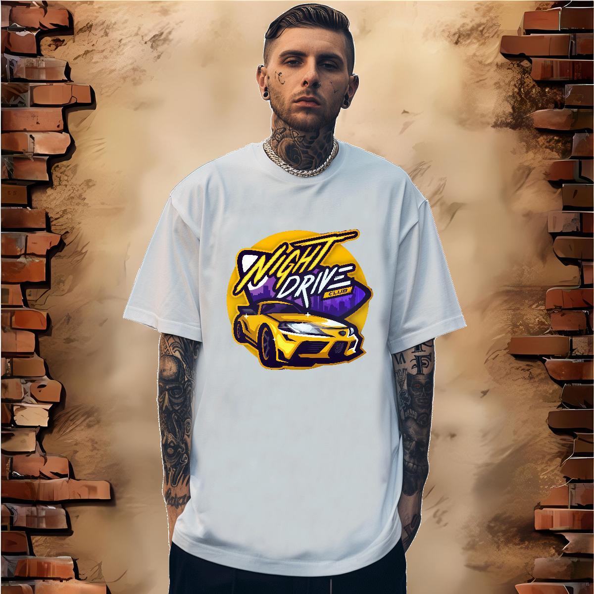 Brand car 100% Cotton 230g Tshirt for Man Woman Street Casual Crew Neck Breathable Men T Shirts Classic Customized Tops Shirt