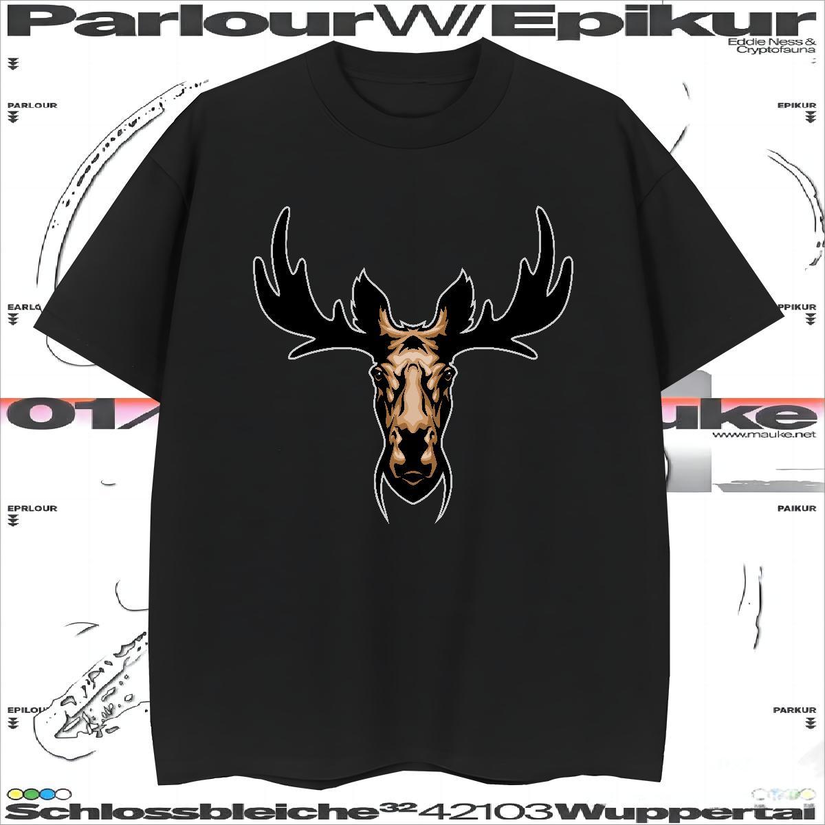 Loose Fit T shirt deer Round Neck Short Sleeve Daily Wear Asian Size 230g 100% Cotton Couples T Shirts Wholesale Clothings