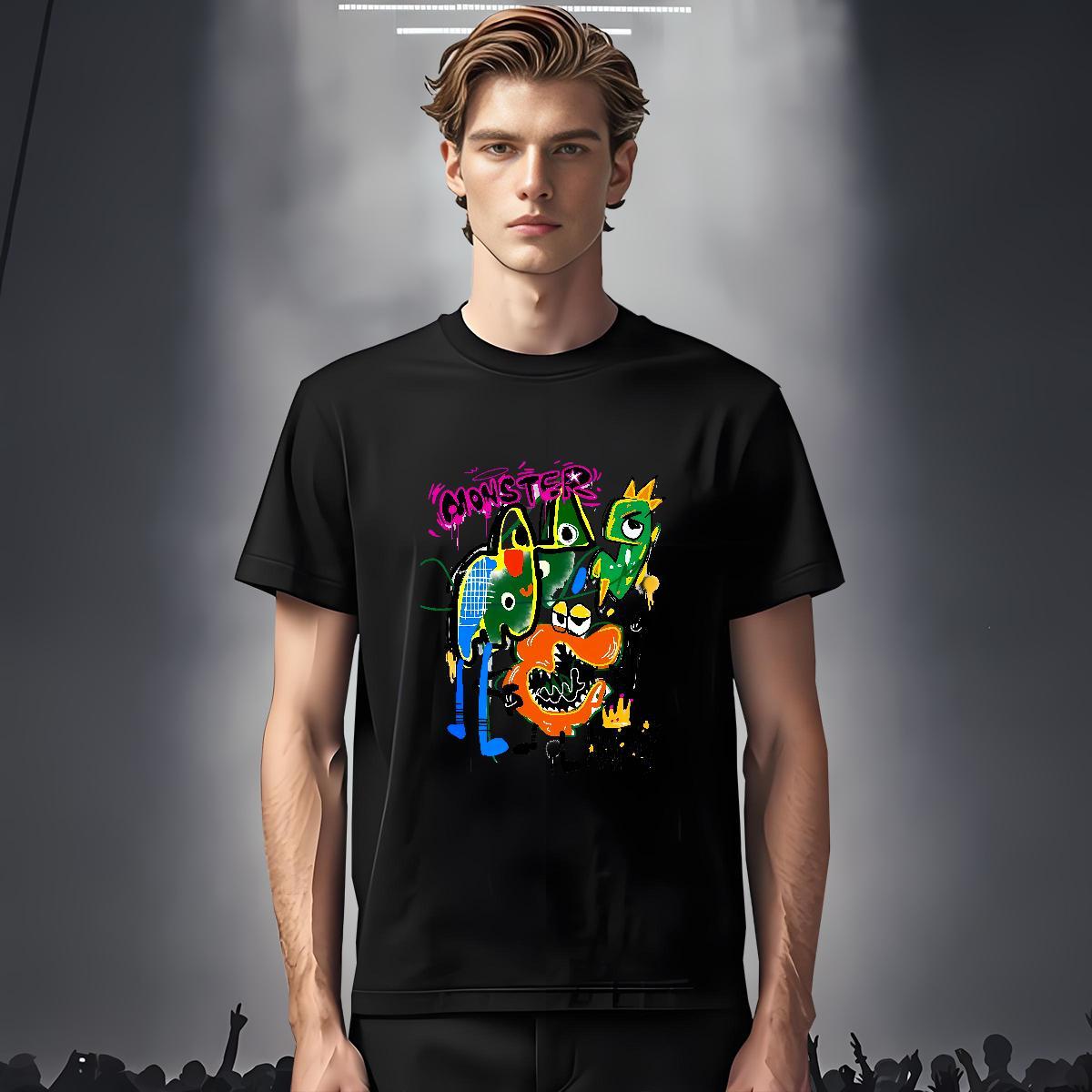 T-Shirts for Men 230g 100% Cotton cartoon Anime Printing Street Breathable Short Sleeve Graphic Men Tshirts Fashion Designer Free Shipping Tees Shirts