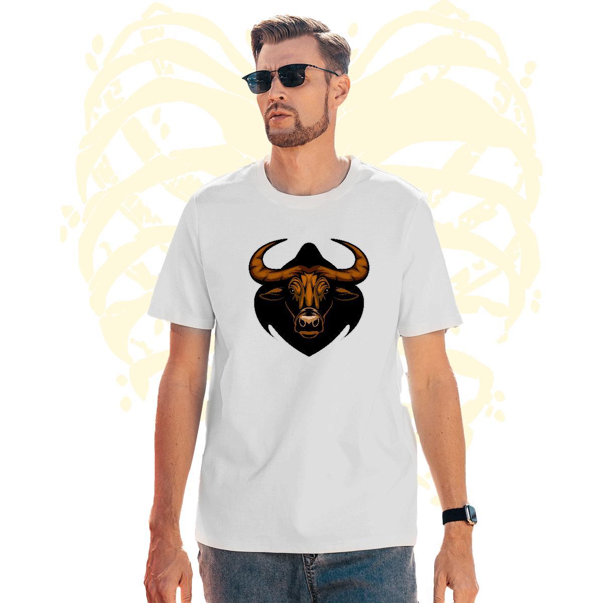 Free Shipping T-Shirts for Men bull Breathable Crew Neck Casual Daily Wear Anime 230g Pure Cotton Couples T Shirts Casual New Tops Tees
