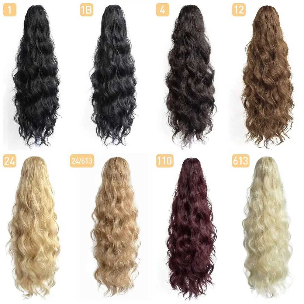 Hair extension ponytail claw 22 wavy fake hair curled synthetic ponytail wig clip daily fluffy ponytail braid hair clip W240817
