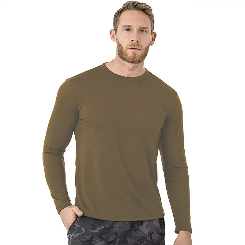 Mens 100% Merino Wool Thermal long sleeve T Shirt Base Laye Merino Wool Shirt 230g Wicking Breathable Anti-Odor 240820