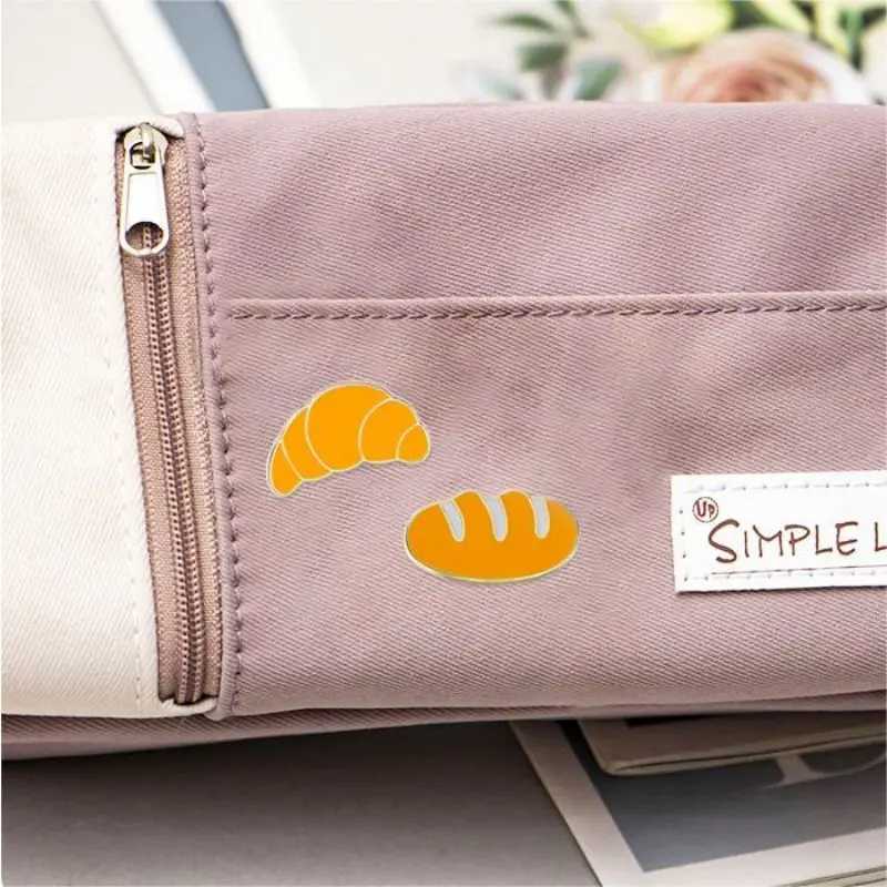 Cute cartoon bread series enamel bread creative food cow horn cake lapel pin badge backpack clothing hat accessories W240815