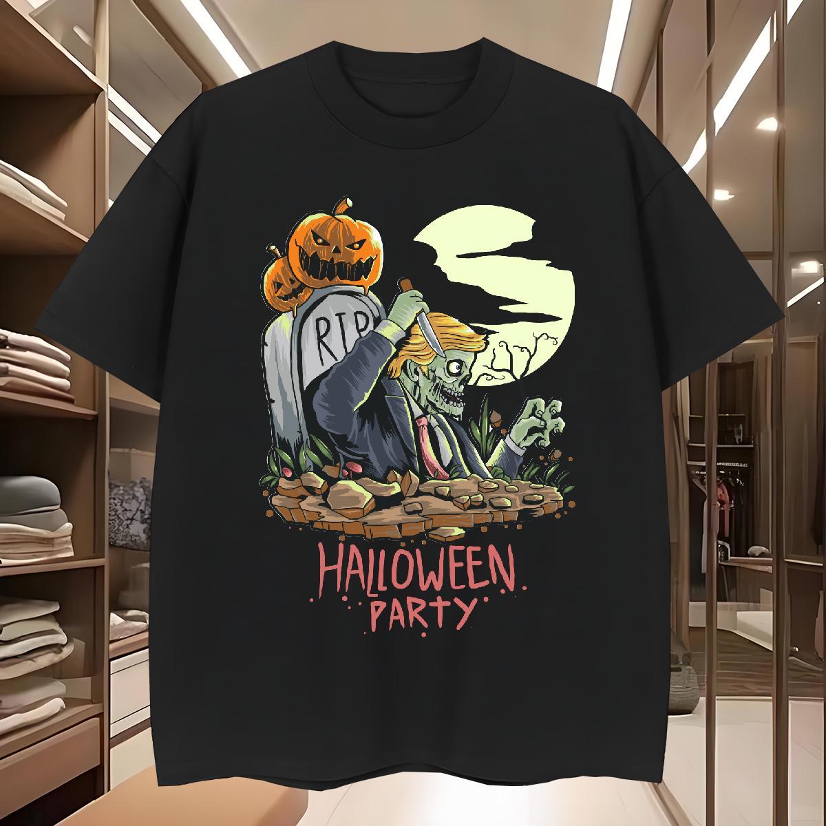 Fashion Casual Mens Tshirts halloween Street wear Hip Hop 230g Pure Cotton Tees Shirts O-Neck Short Sleeve Cool Design T-Shirts for Men Custom Anime