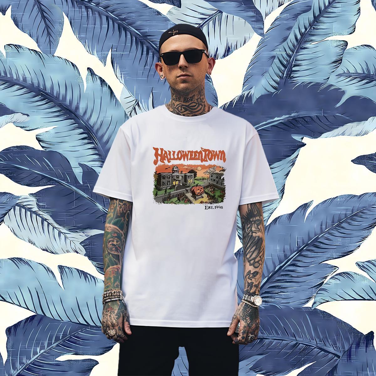 Unisex Men T Shirts halloween Breathable Crew Neck Anime Printing Street Plus Size Custom 230g Cotton Men Tees DIY Tops Shirt
