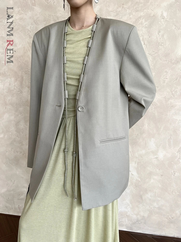 Womens Vneck long sleeved office womens loose jacket spring item 26D8744 240819