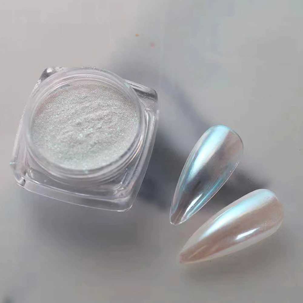 White Chrome Powder Pearl Shimmer Chrome Powder with Mirror Effect Pearl Effect Chrome Glazed Donut Nail Chome Pigment DecorXJ240815