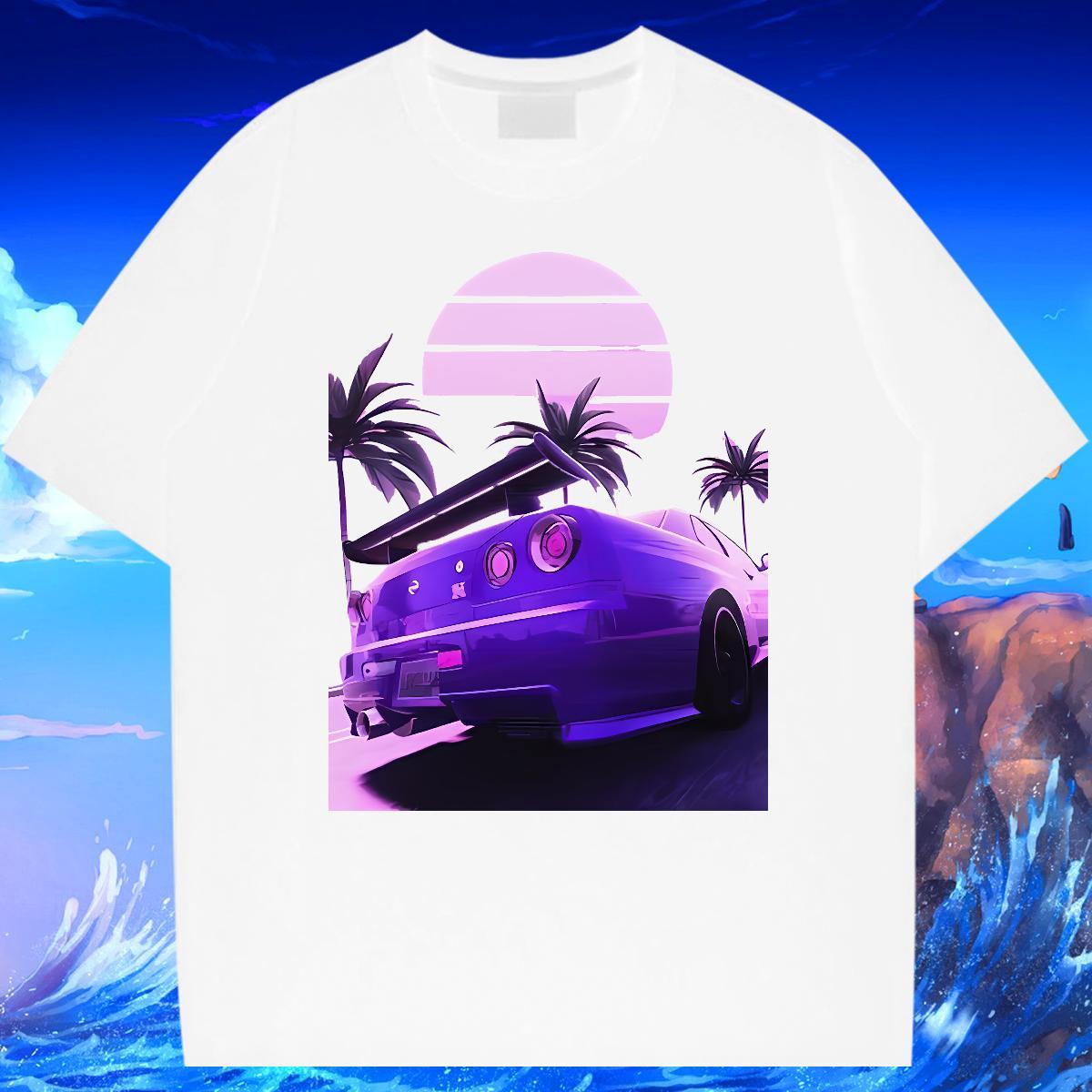 Cool Design Mens Tshirts Home Outdoor 230g Cotton Oversized 4XL Short Sleeve O-Neck car T Shirt For Man 2024 Summer Tee Shirt