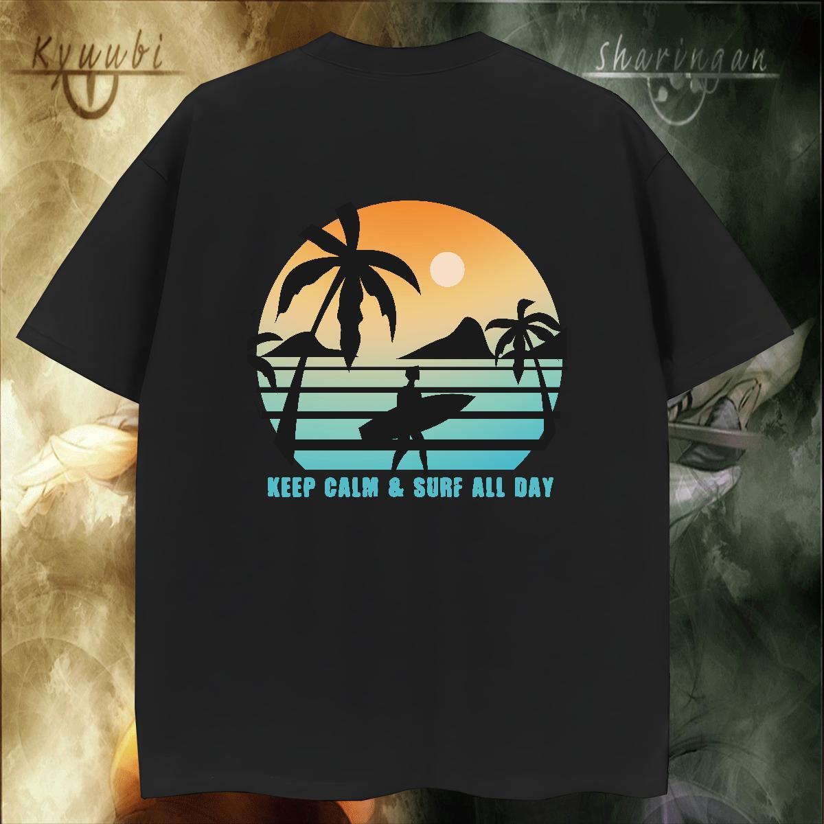 Wholesale Tshirt for Man Woman Spring Summer 230g Pure Cotton DIY Printed Breathable Crew Neck wave T Shirt For Man Fashion Tee Shirt