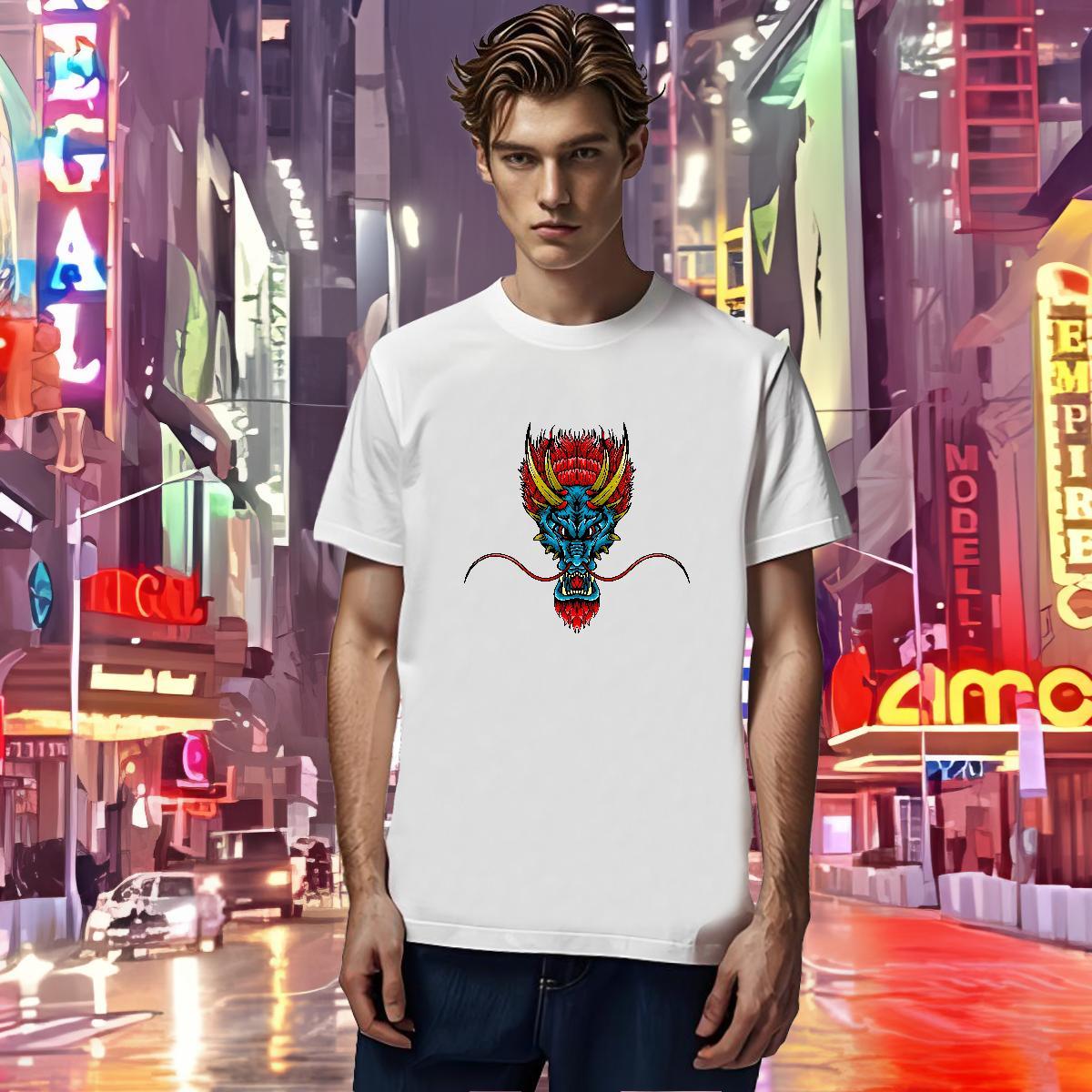 Man T Shirts 230g Cotton fierce Daily Wear Crew Neck Custom Printed Tshirts Fashion Brand Clothings