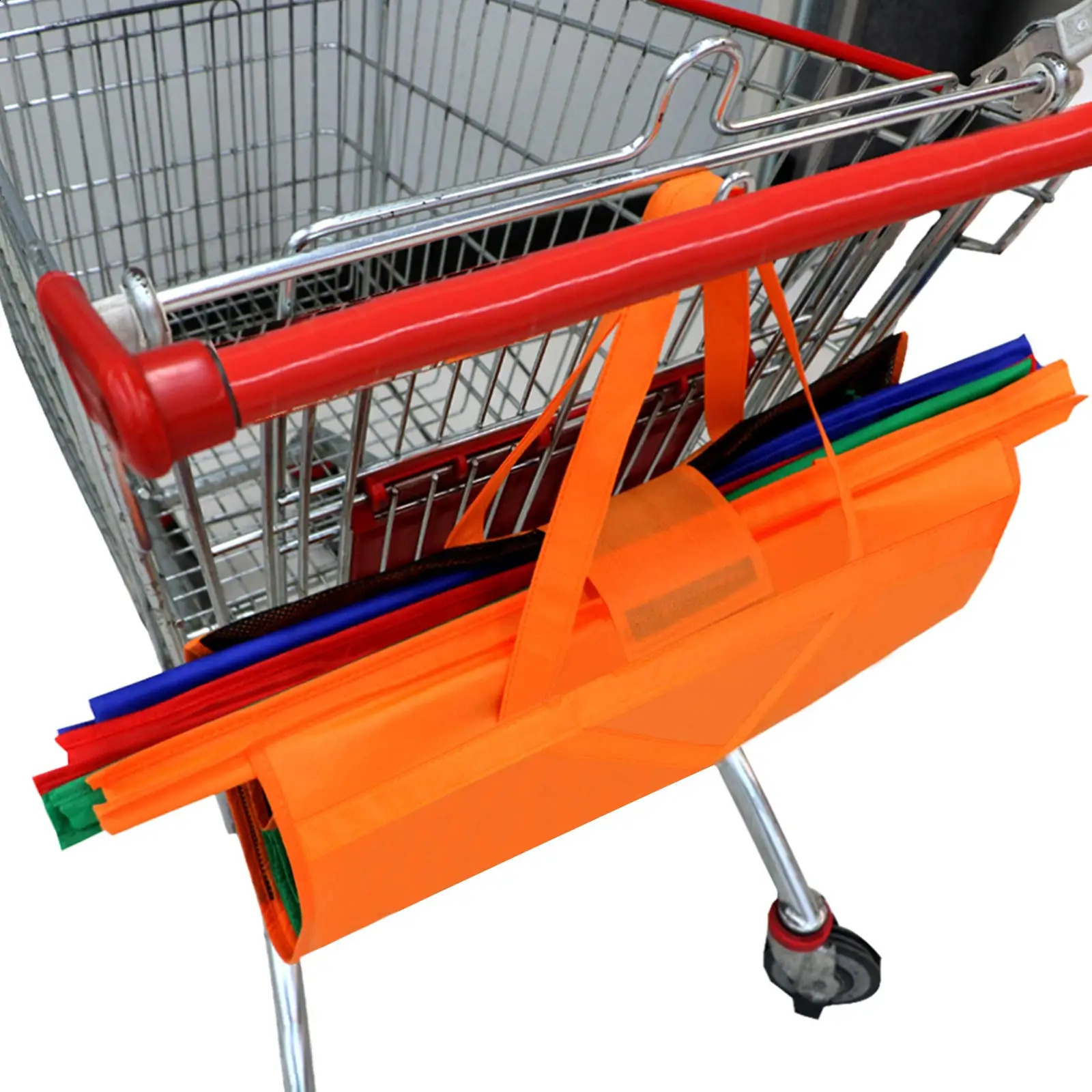 Dropship Foldable Trolley Bags4 Pack Reusable Grocery Shopping Cart Bags with Cooler Bag Eco Bolsas De Compra Detachable Sac y240925