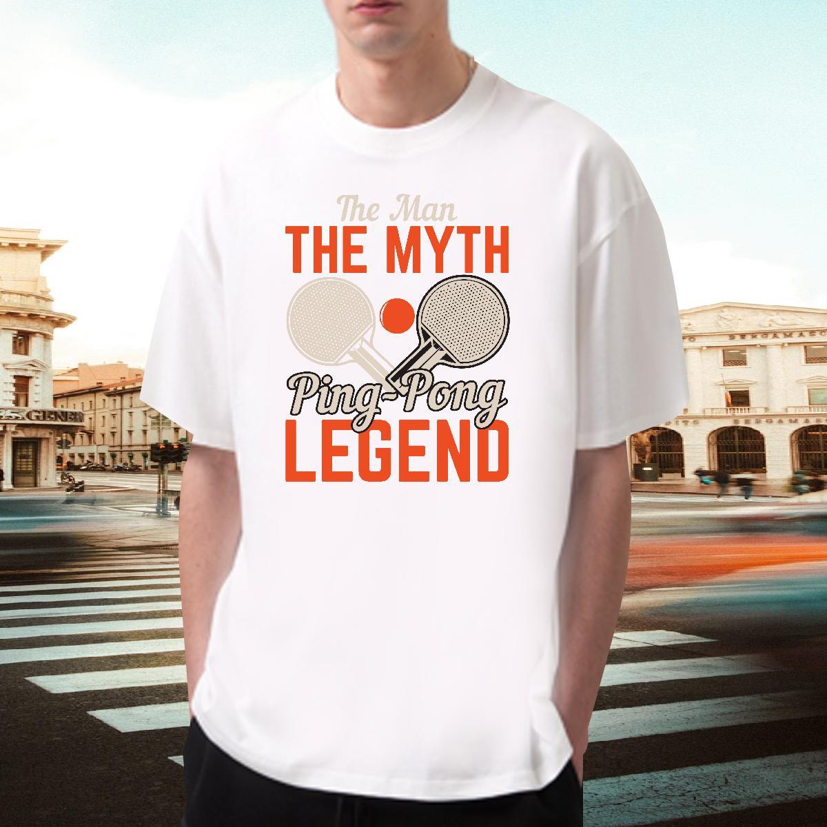 High Quality Men Tops Tees Casual Beach 100% Cotton 230g DIY Anime O Neck Short Sleeves PING PONG T-Shirts for Men Designer Tshirts