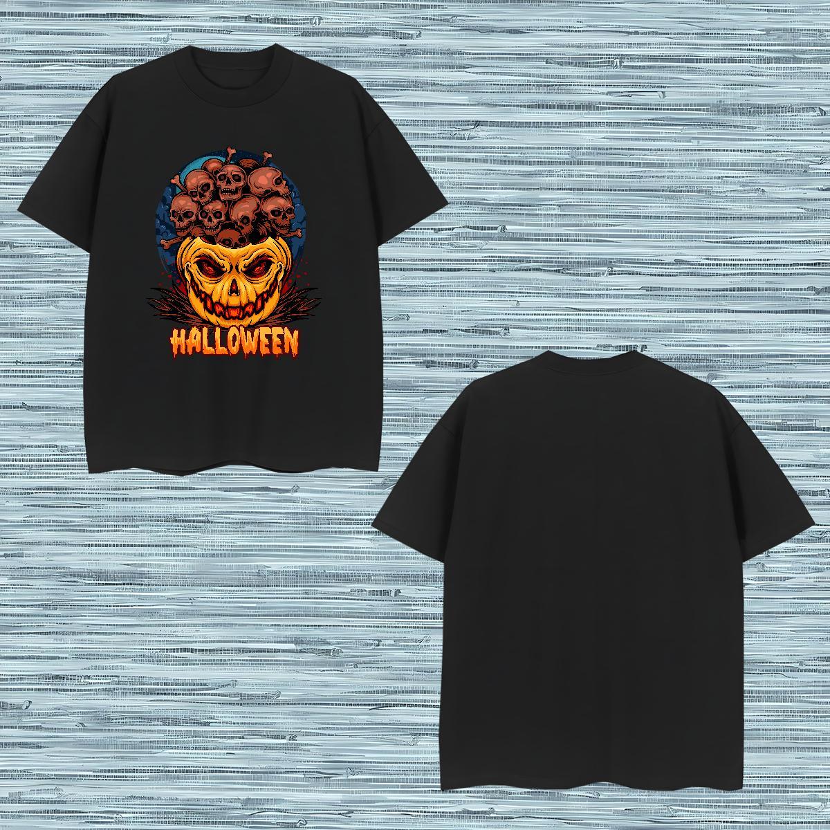 Men T Shirts 230g Cotton pumpkin Street Casual Breathable Anime Men Tshirts Classic Casual Free Shipping Clothings