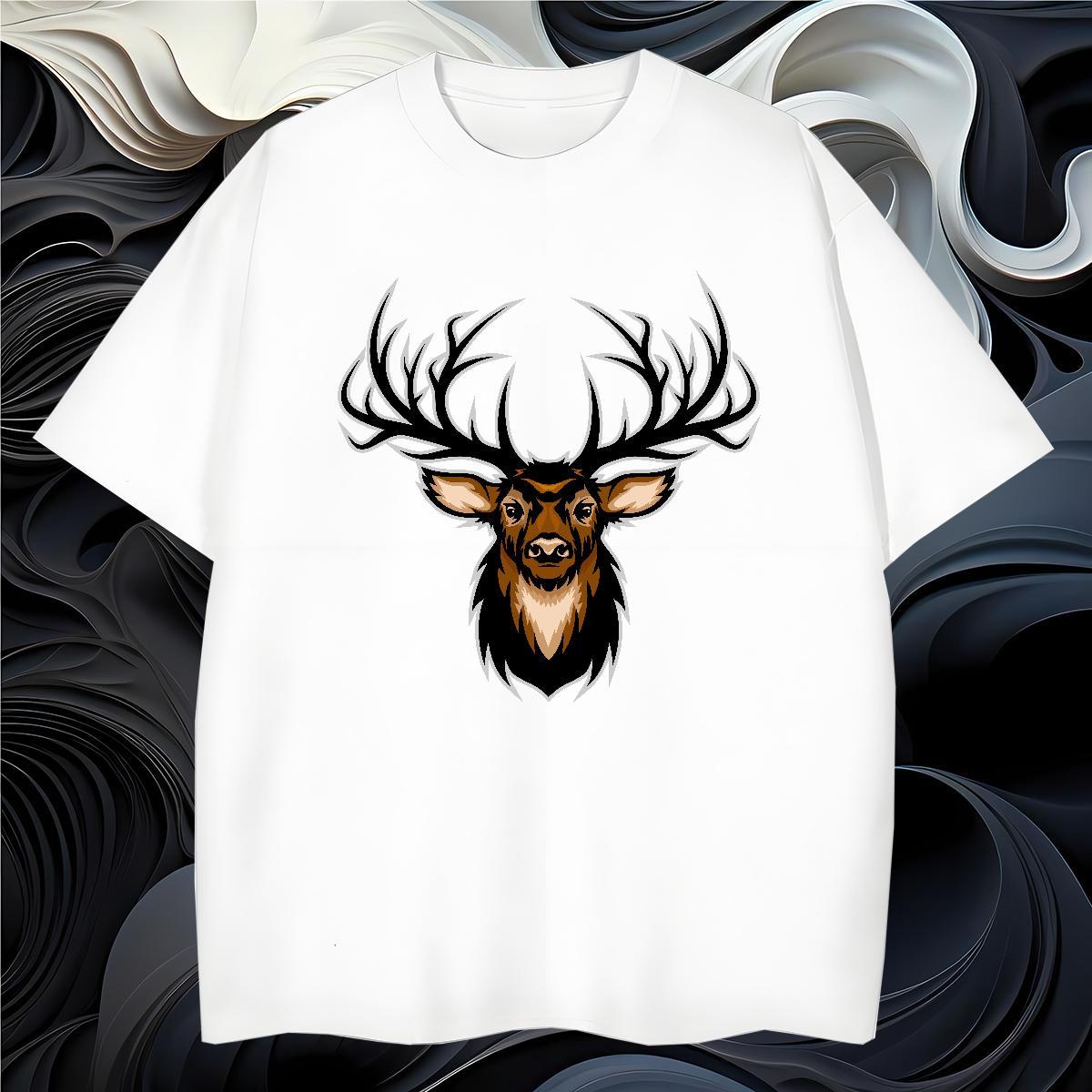 Unisex T Shirts Men deer Short Sleeve Soft Outdoor White Plus Size 230g Cotton Men Clothes T-Shirt Designer Fashion Clothings