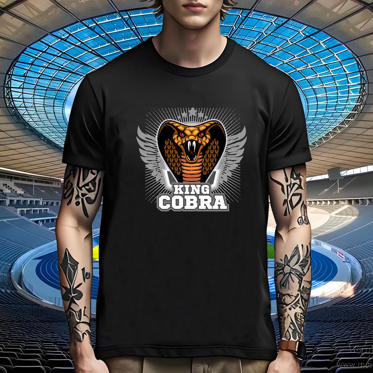 Popular T Shirts Men cobra Short Sleeve O-Neck Hip Hop Street Black White 100% Cotton 230g Men Tshirts Brand Tops Shirt