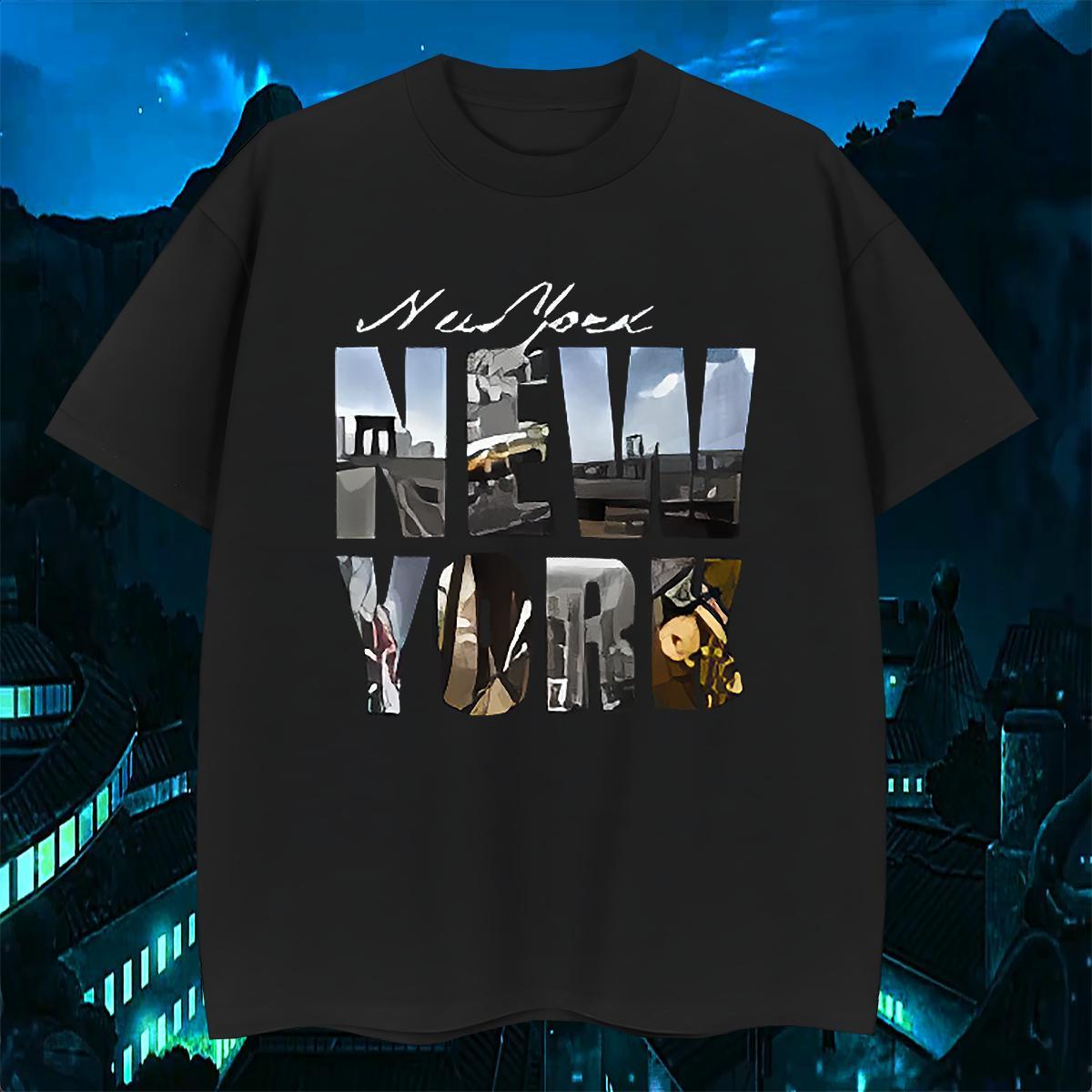 High Quality New York 100% Cotton 230g Tshirts Beach Breathable Short Sleeve T-Shirts for Men Fashion Designer Custom Print Oversized Tops Shirt