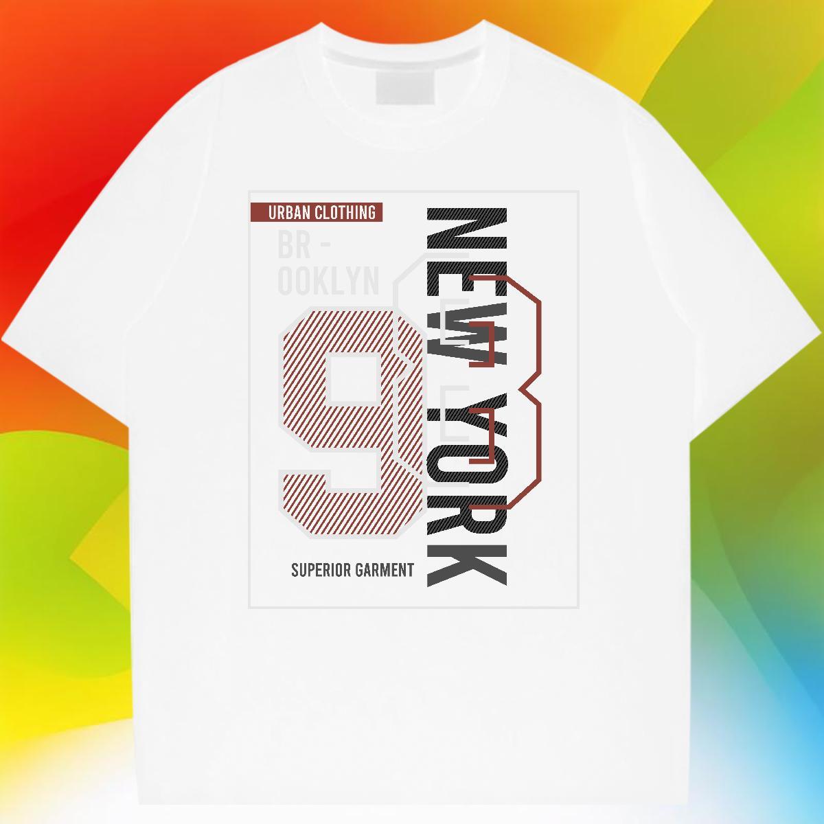 Popular 9 230g Cotton Men Tshirts Beach Round Neck Short Sleeve Mens T Shirts Casual New Black Oversized Tee Shirt