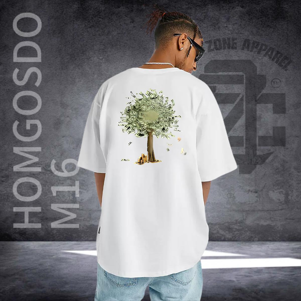 New Designer Mens Tshirts tree Street wear Hip Hop 100% Cotton 230g Polos Breathable Short Sleeve Unisex T-Shirts for Men Custom Printing