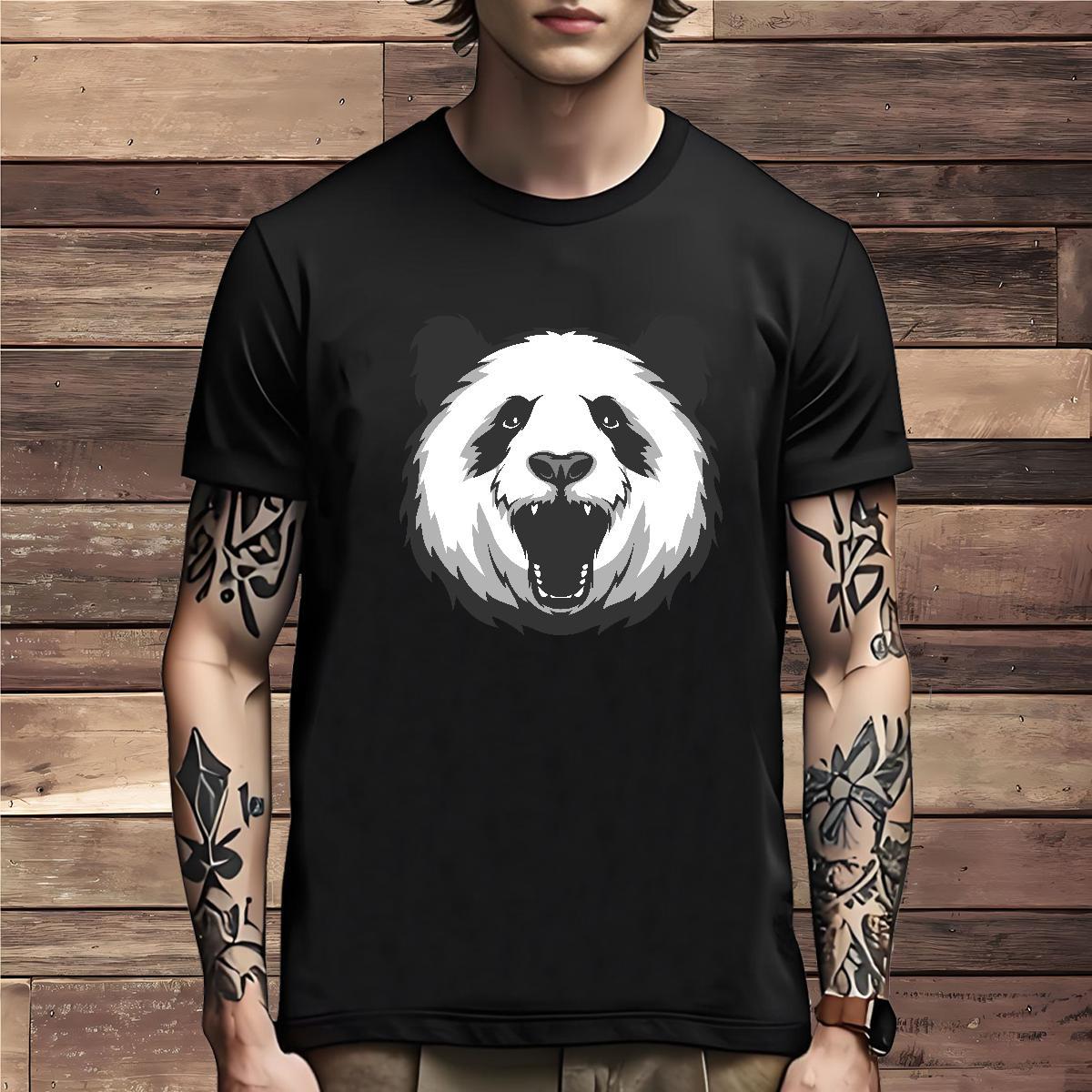Classic T-Shirts for Men panda Breathable Beach Oversized 4XL 100% Cotton 230g Tshirts Casual New Tops