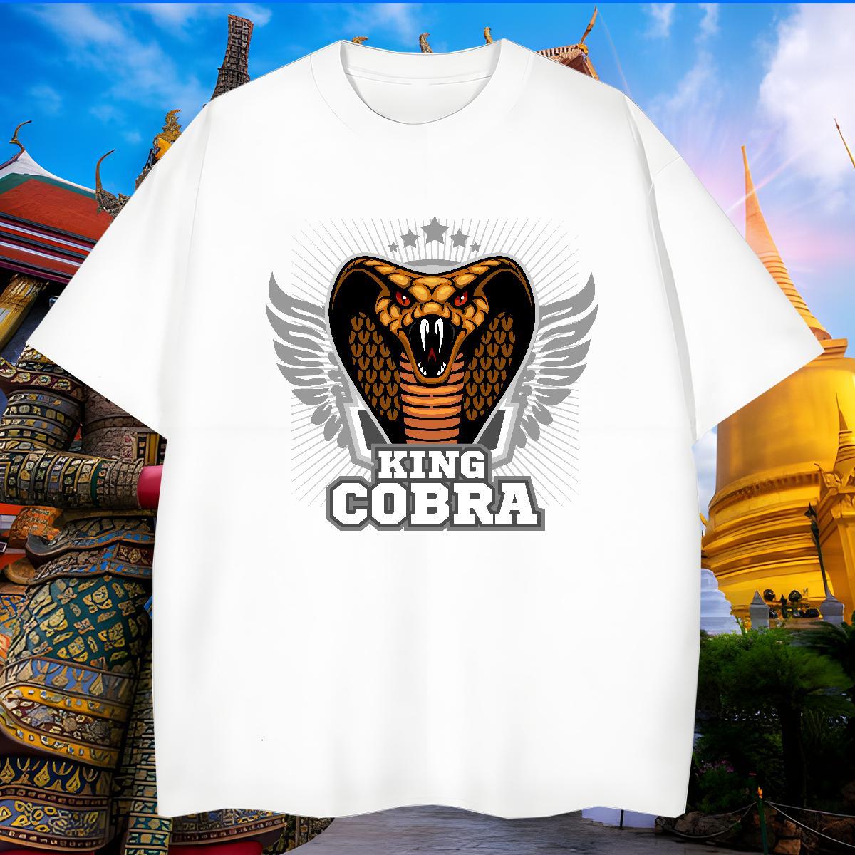Brand Man T Shirts cobra Short Sleeve O-Neck Home Outdoor Cartoon Printing L-4XL 230g Pure Cotton Men Tees Fashion Clothes