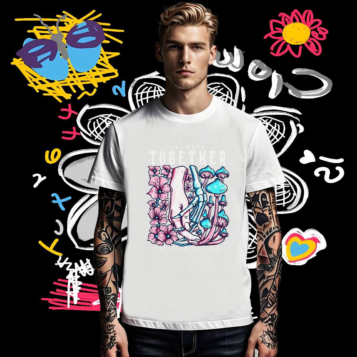 Fashion Designer Couples T Shirts mushroom Daily Wear 100% Cotton 230g Tops Tees Breathable Crew Neck Soft T Shirt For Man Custom Print Oversized