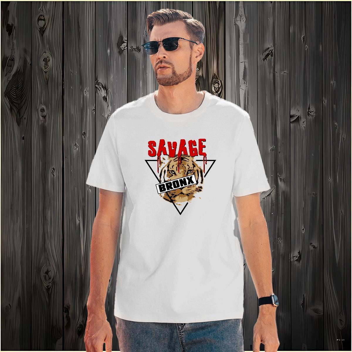 Cool T Shirts Men tiger Pure Cotton Street Wear Customized Print 100% Cotton 230g Tshirt for Man Woman DIY Customized Tops Tees