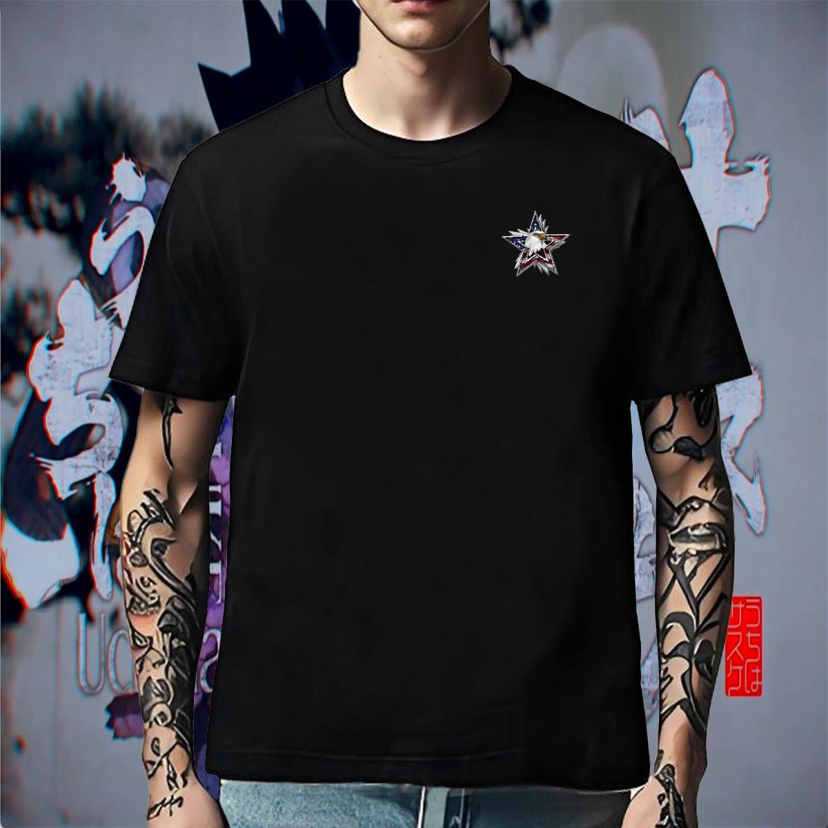 TOP Quality Tshirts Daily Outfit 230g 100% Cotton Cartoon Printing L-4XL Breathable Short Sleeve eagle T Shirt For Man Designer Tops