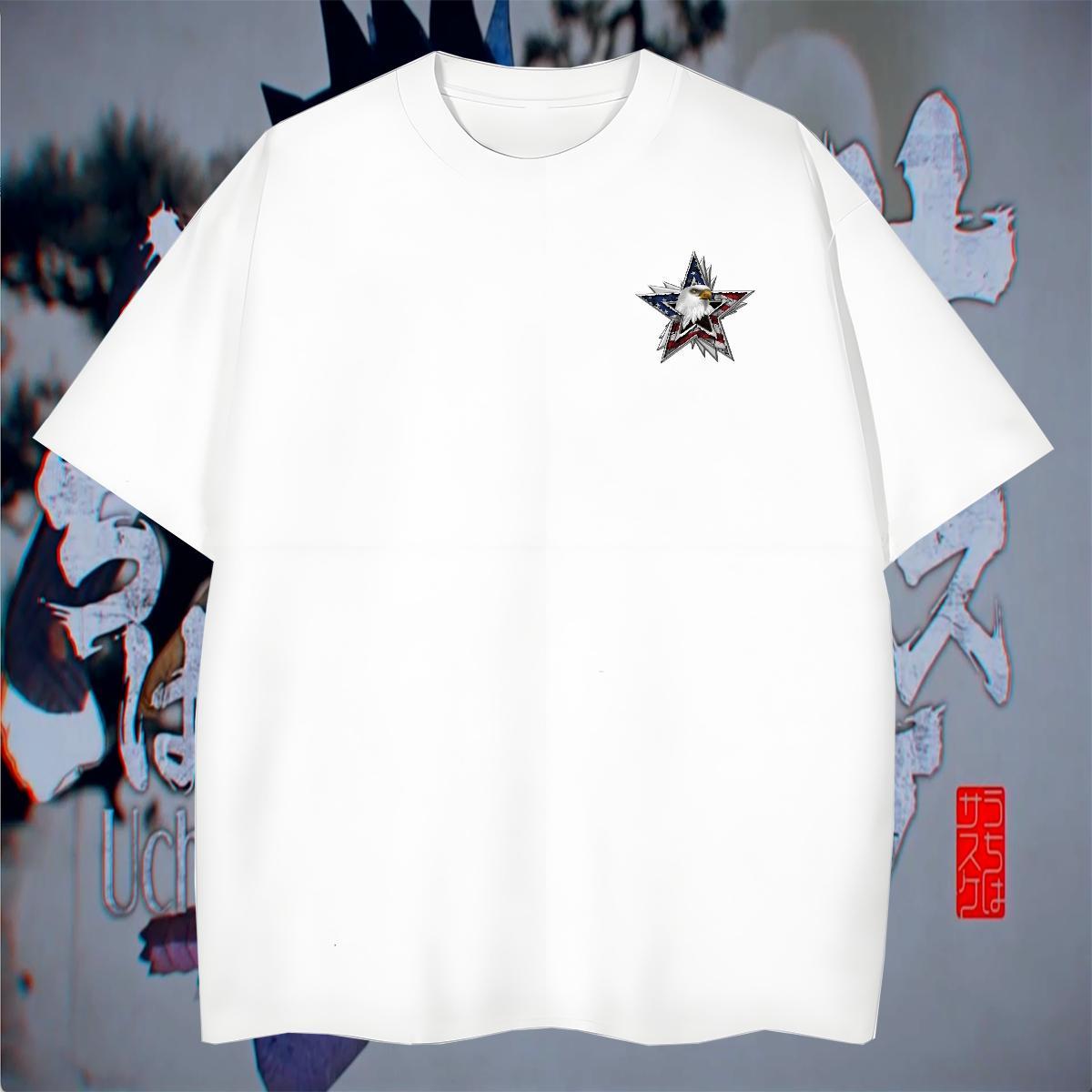 TOP Quality Tshirts Daily Outfit 230g 100% Cotton Cartoon Printing L-4XL Breathable Short Sleeve eagle T Shirt For Man Designer Tops
