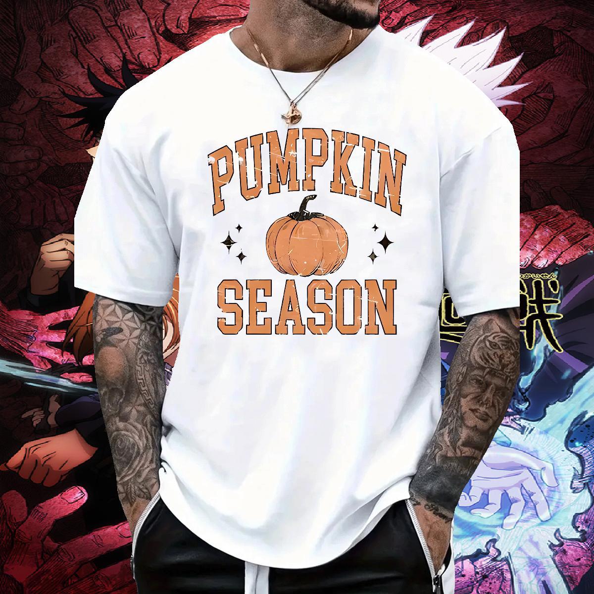 TOP Quality T shirt pumpkin Crew Neck Daily Outfit Black White 230g Cotton Men Tshirts Designer Clothings