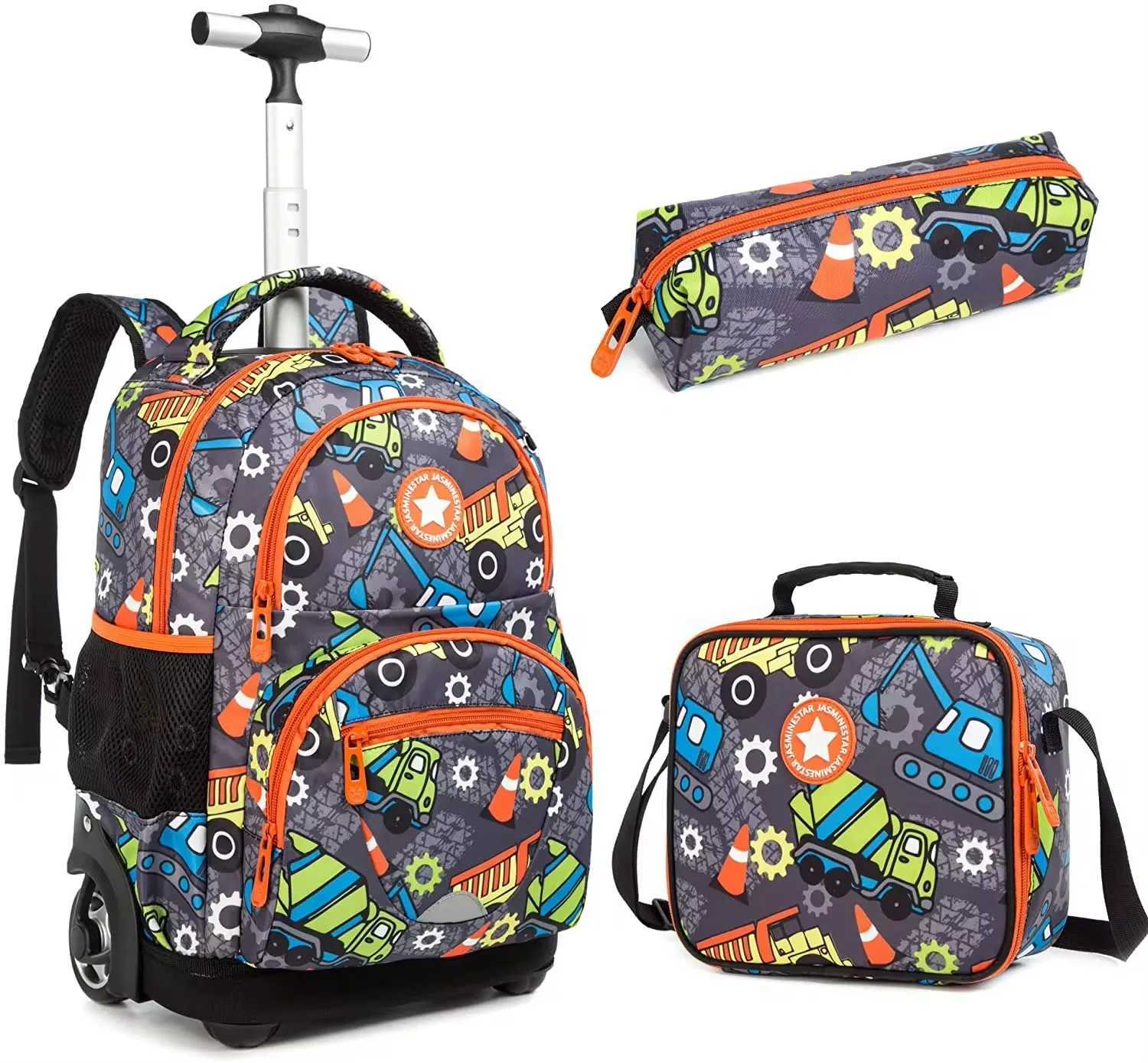 School Wheeled Backpack for boys Kids Rolling Backpack 3pcs Set Lunch Bag School Trolley bag for girl School Rolling luggage Bag Y240820