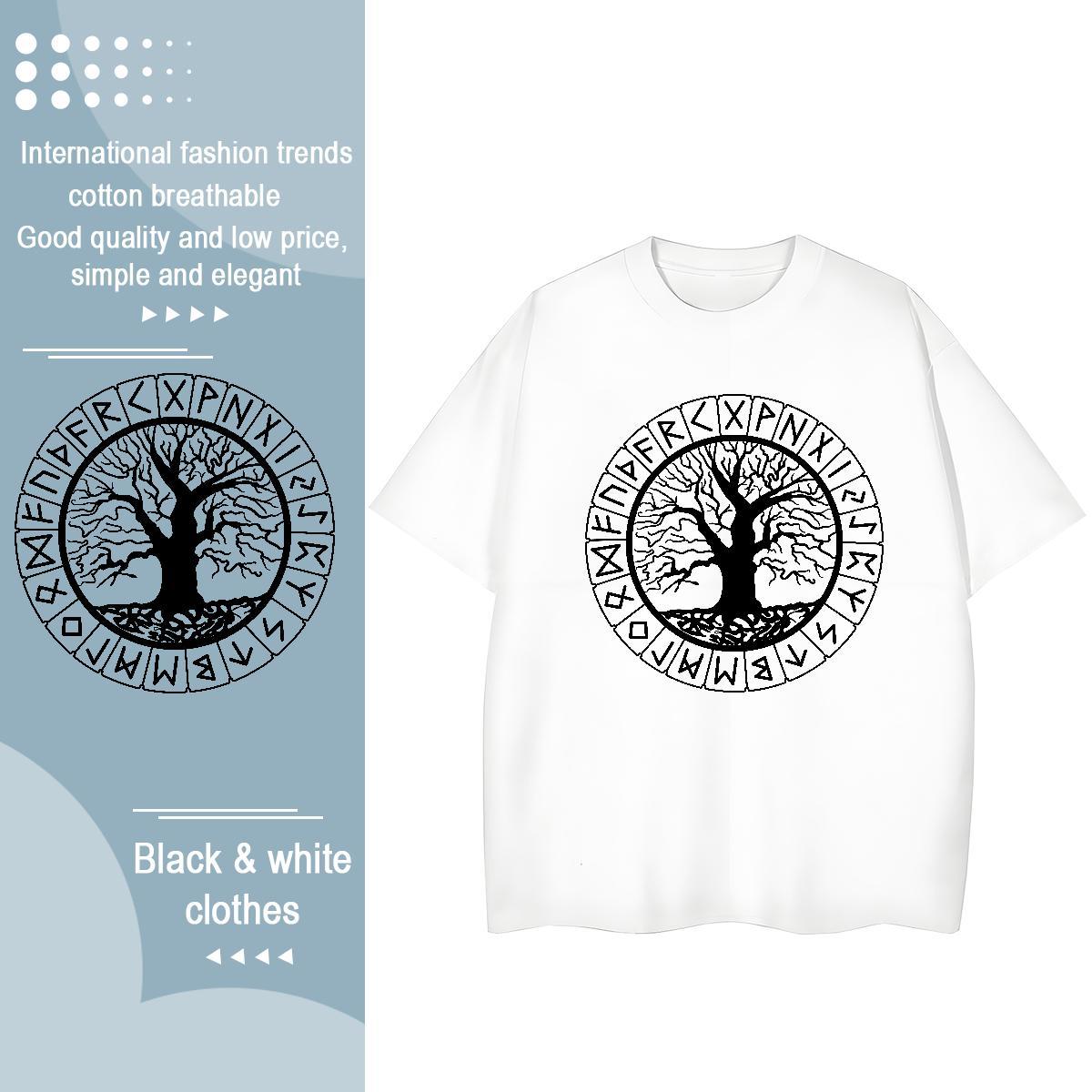 Designer Fashion Men Clothes T-Shirt tree High Street Hip Hop 100% Cotton 230g Tees Shirts Pure Cotton Cool T shirt Graphic