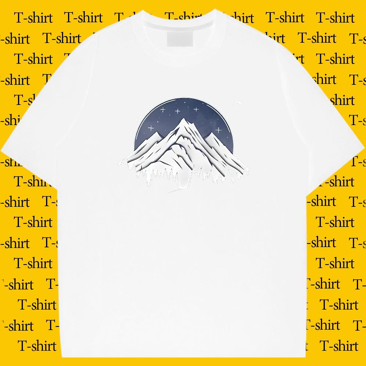 Cool Tshirt for Man Woman Street Casual 230g Pure Cotton Asian Size Crew Neck Breathable mountains Men T Shirts 2024 Designer Tees Shirts