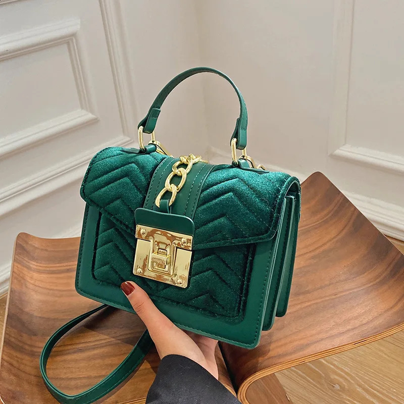 Velvet Handbag and Purse Women Crossbody Bags 2023 Trendy Ladies Messenger Tote High Quality 240819