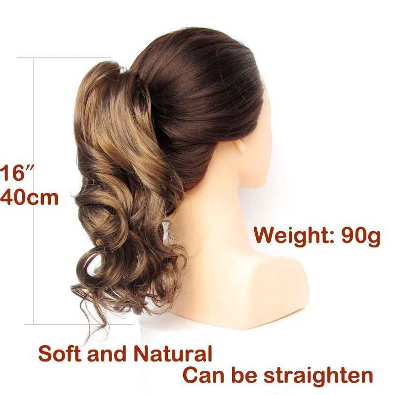 Jeedou synthetic shortwave ponytail hair extension claw ponytail brown black womens hair W240817