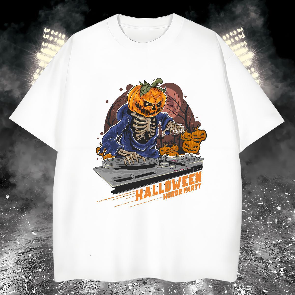 Man T Shirts 230g Pure Cotton halloween Hip Hop Street Round Neck Short Sleeve Custom Printing Men Tshirts Fashion Designer TOP Quality Top Tees