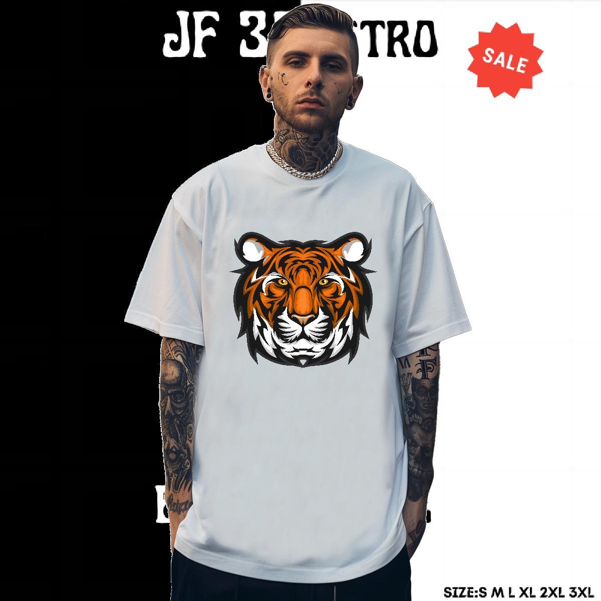 Unisex T Shirts Men tiger Round Neck Short Sleeve Summer Casual Custom Anime 100% Cotton 230g Men Tshirts New Designer Tees