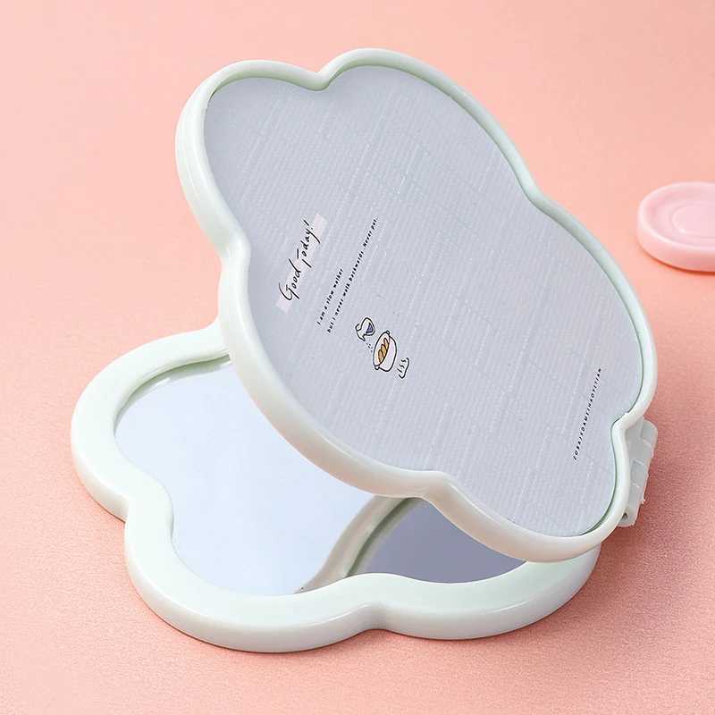 Foldable Makeup Mirror Mini Flowers Makeup Vanity Mirror Portable Hand Mirrors Double-Side Compact Mirror Pocket Cosmetic Mirror Y240819