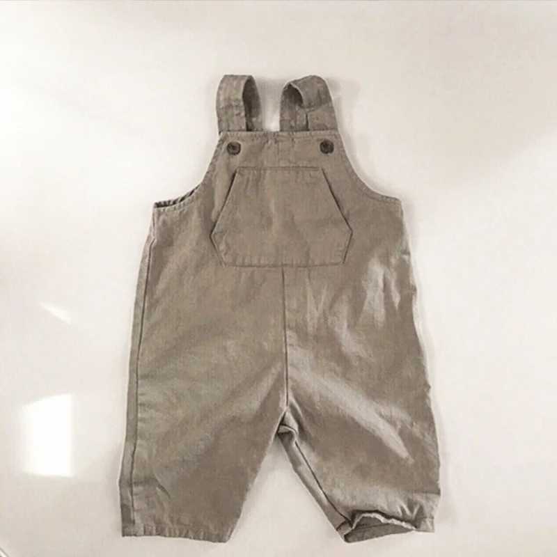 Fashion baby girl cotton jeans suspension pants spring autumn baby denim jumpsuit loose baby clothing 1-7Y W240806