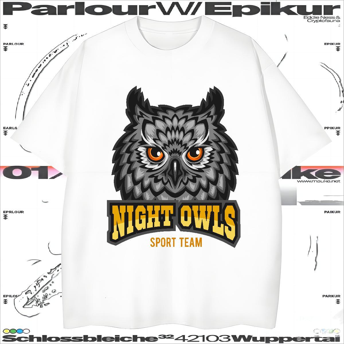 Free Shipping Men T Shirts owl O-Neck Short Sleeve Spring Summer Custom Printed 230g Cotton Couples T Shirts Stylist Top Tees