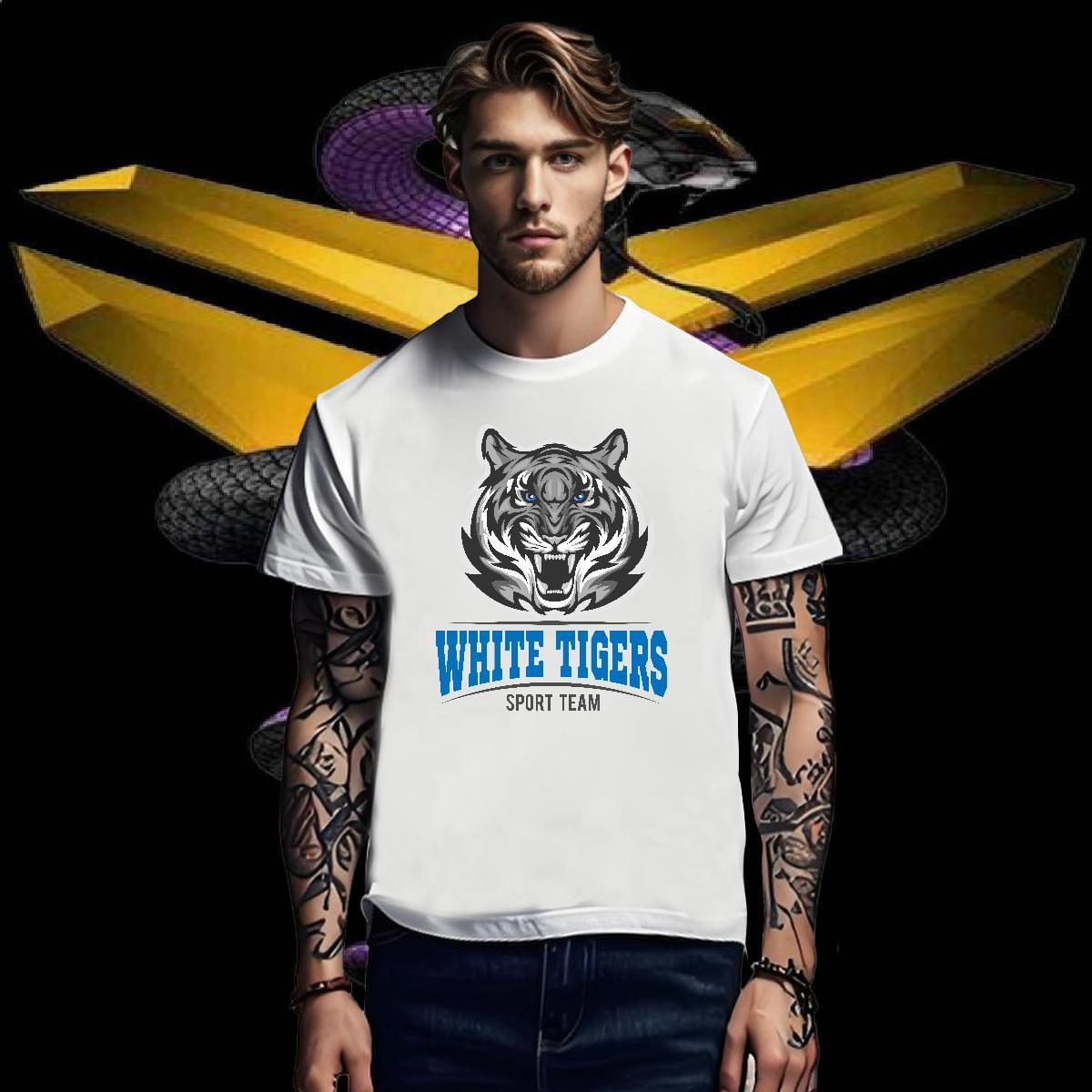 T Shirt For Man 230g Cotton tiger Street Casual Breathable Crew Neck Customized Print Men Clothes T-Shirt DIY Brand Top Tees