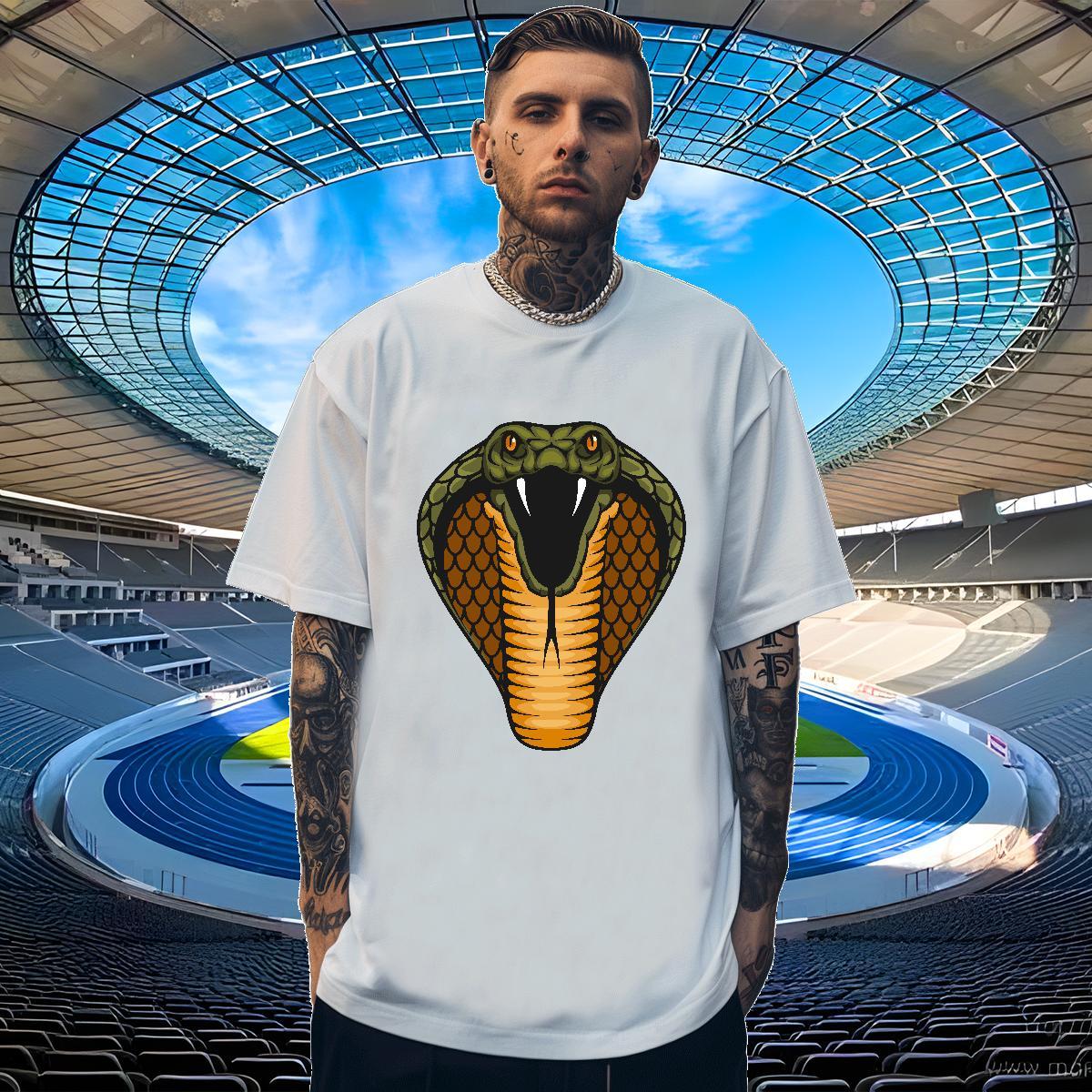 Classic T-Shirts cobra Breathable Short Sleeve Daily Outfit DIY Anime 100% Cotton 230g Tshirts Casual New Top Tees