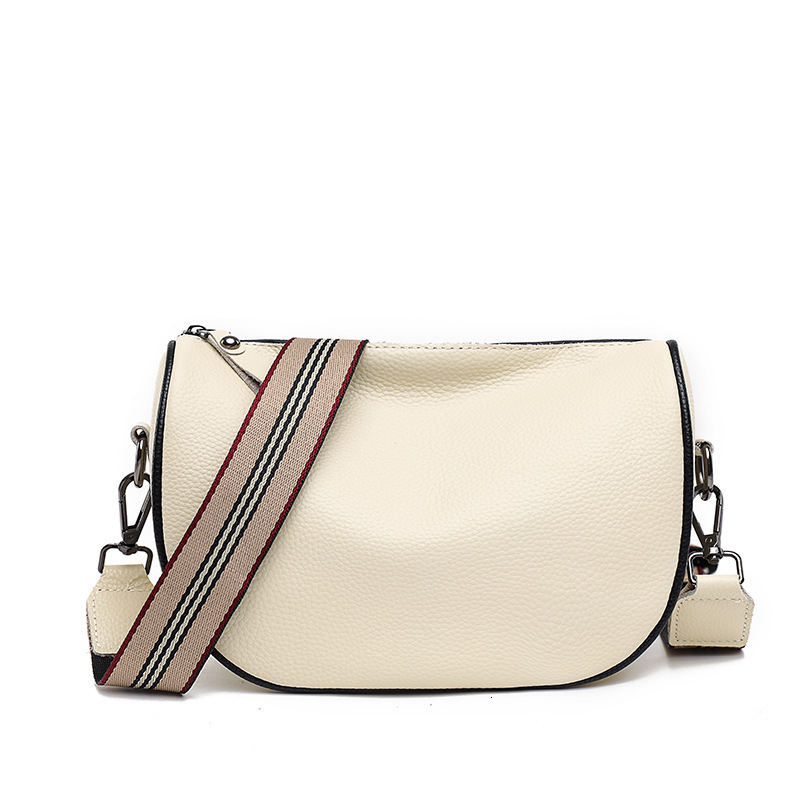 2025 New Genuine Leather Women s Handbag, Simple And Fashionable Designer Wide Shoulder Strap Single Shoulder Crossbody Bag Soft Leather Square Bag