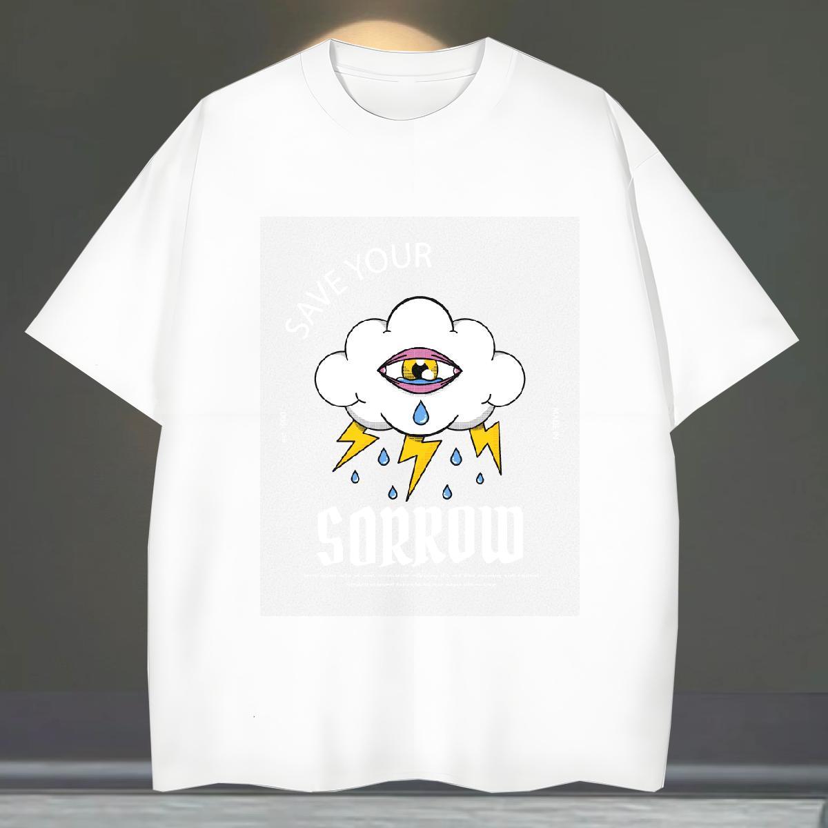 Loose Mens Tshirts Daily Wear 100% Cotton 230g Customized Breathable Short Sleeve watching T Shirts Men 2024 Summer Tops Tees