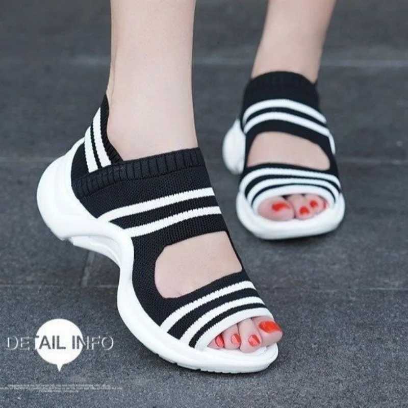2024Women Roman Flat Sandals Mesh Fish Casual Low Heels Summer Platform Shoe Sports Wedge Beach Sabot Sneakers Comfortable Shoes CL240806