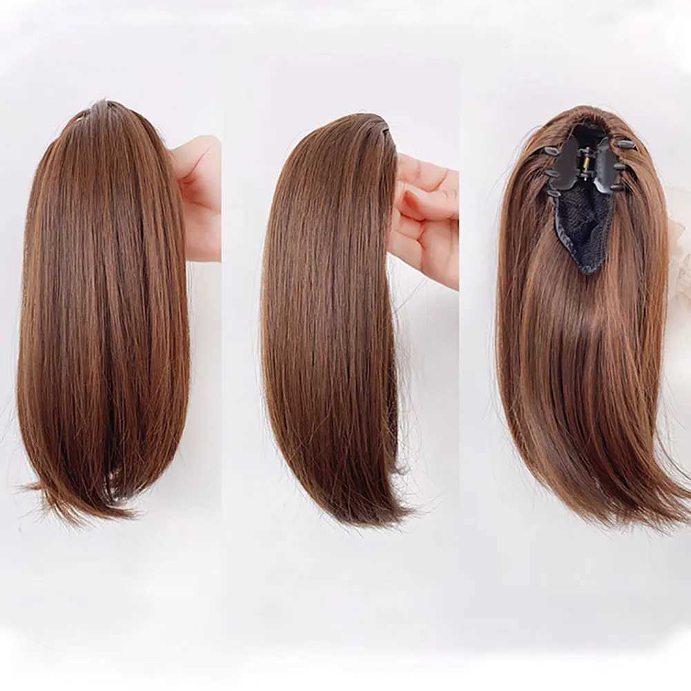 Womens mini curly short hair clip with ponytail simulated headband high ponytail wig W240817