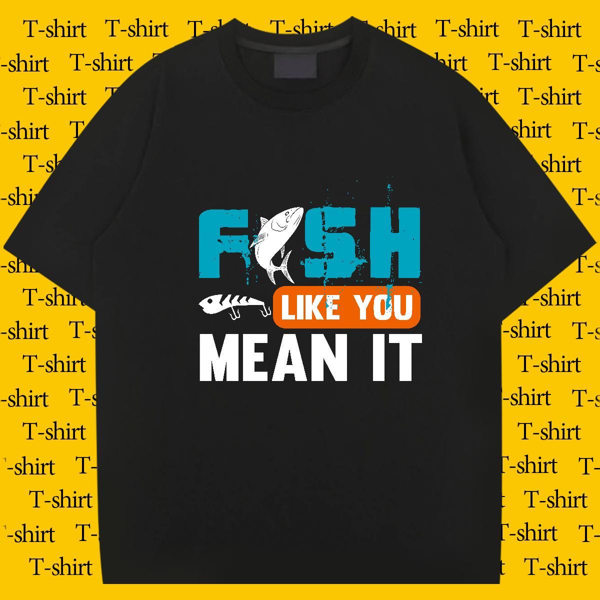 High Quality fish 230g Pure Cotton Couples T Shirts Street Casual O Neck Short Sleeves T-Shirts 2024 DIY Tee Shirt