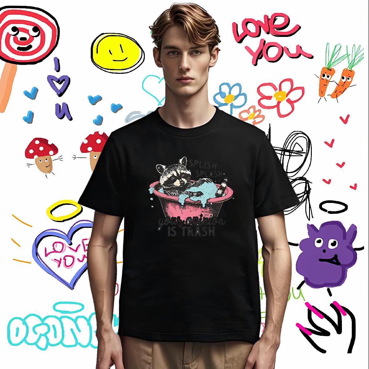 Designer Fashion Tshirts have a bath Outdoor 230g Pure Cotton Tees Breathable Soft Loose Fit T-Shirts for Men Custom Printing