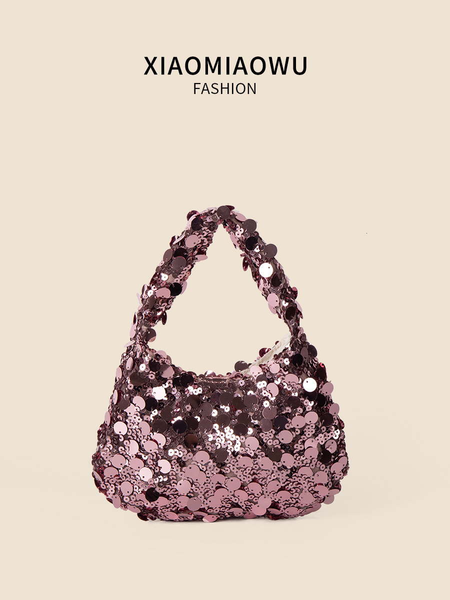 Fashion niche sequin in 2024 pearl handbag small bag women with high-end feeling for summer use