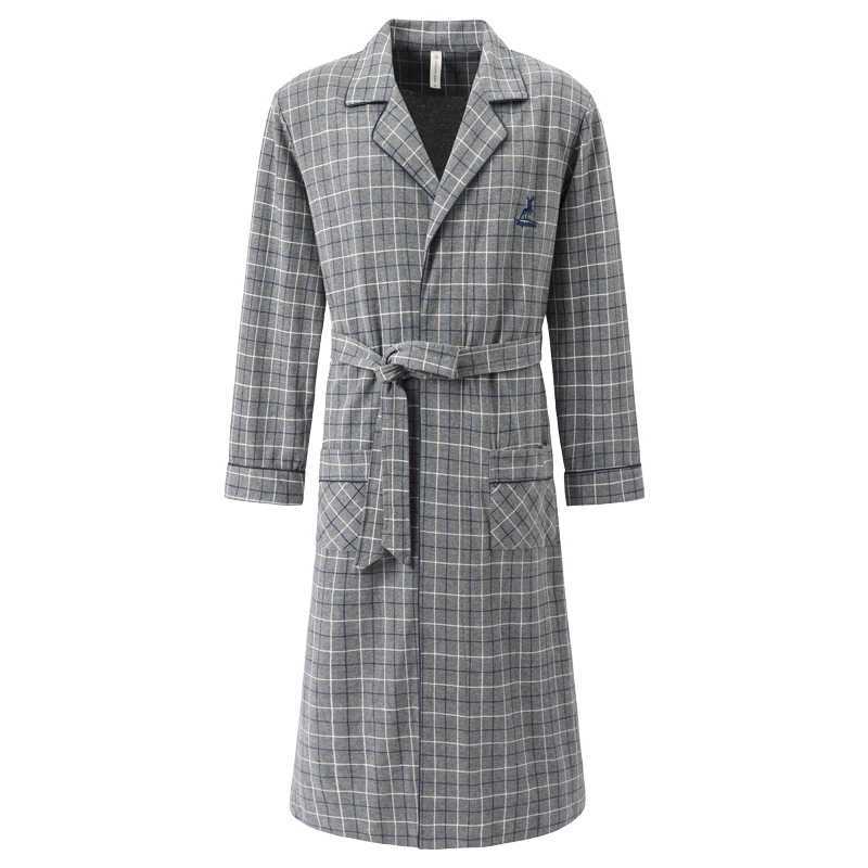 Large size 4XL autumn and winter new mens long robe high-quality mens long robe with bathroom mens tight fitting cotton luxury pajamasW240719