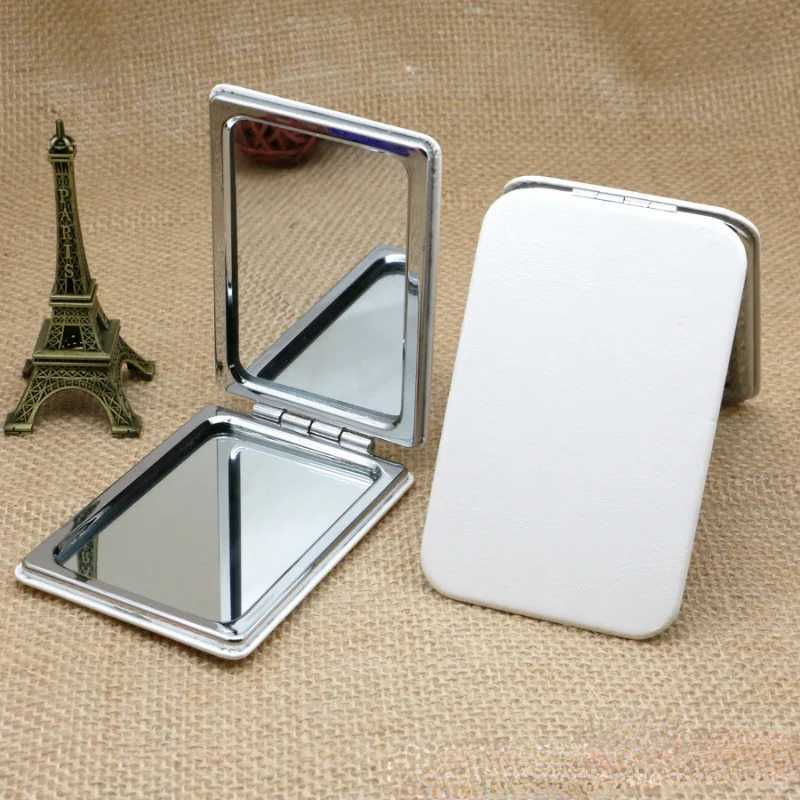 All White Double Sided Mirror Foldable Pocket Makeup for Mirrors Circular Square Heart Women Girls Cosmetic Mirrors Beauty Tools Y240819
